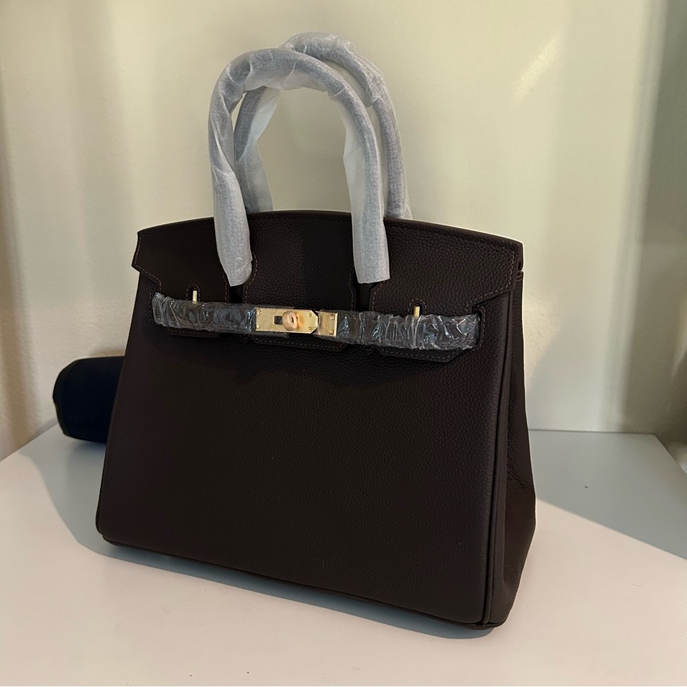 30cm Ebene Top Handle Belted Satchel BK Style